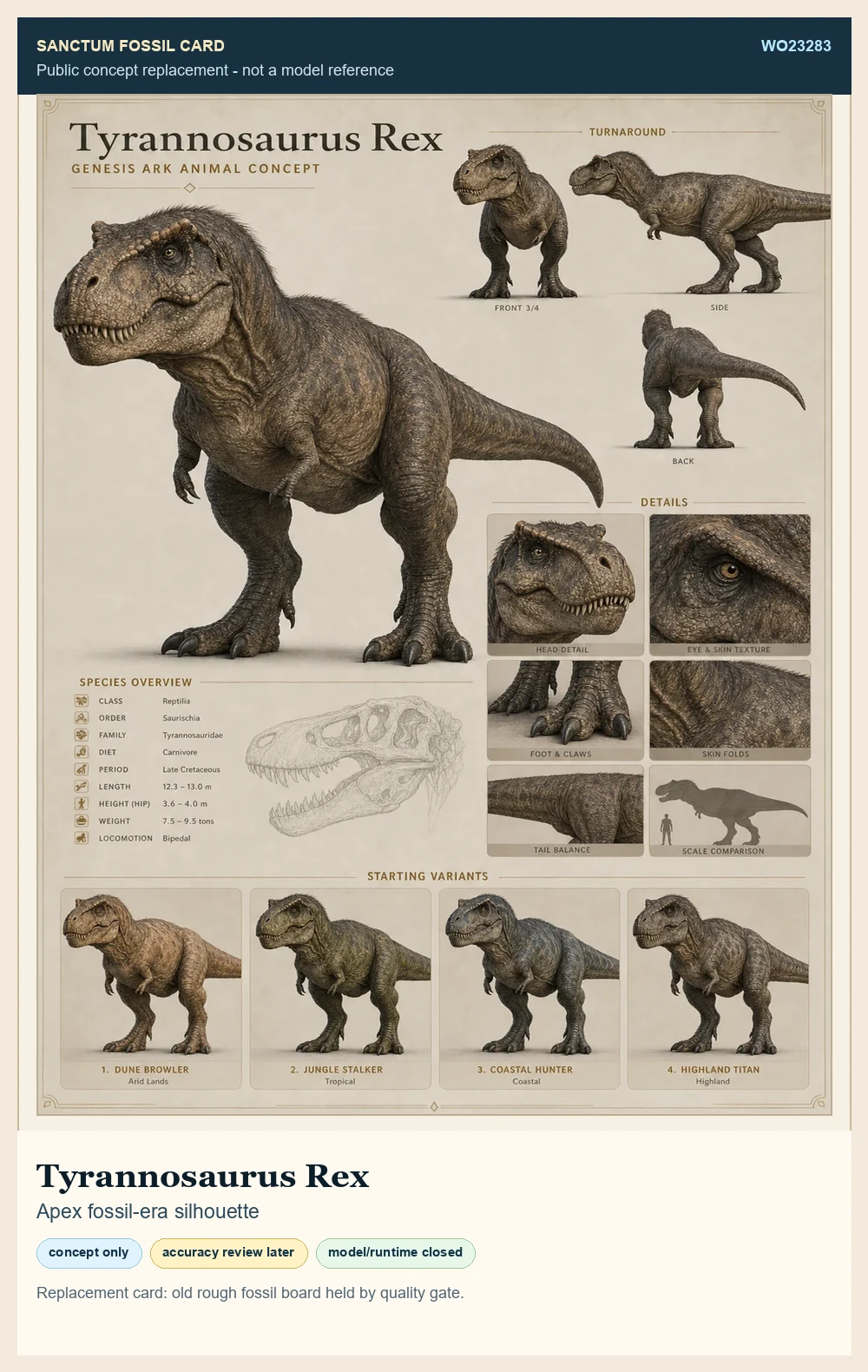 Tyrannosaurus Rex Sanctum concept visual